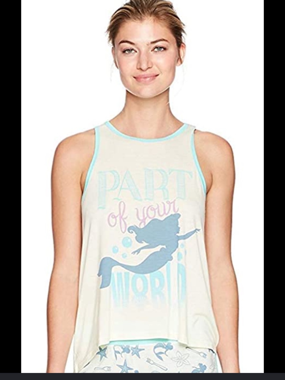 Disney The Little Mermaid Shirt - light yellow graphic print sleep tank